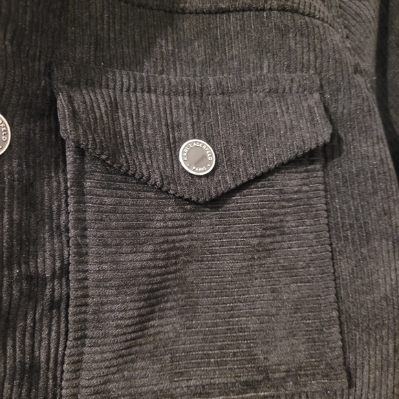 Karl Lagerfeld Black Corduroy Trucker Jacket​ - Picture 2 of 5